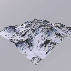 3D snowy mountain