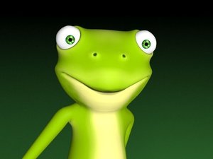 cartoon frog animation model