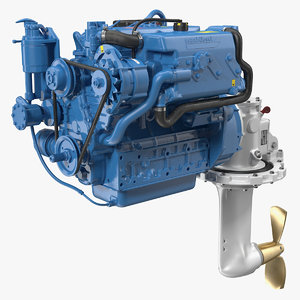 3D nanni marine diesel engine