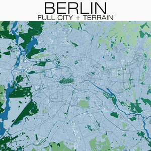 berlin city terrain buildings model