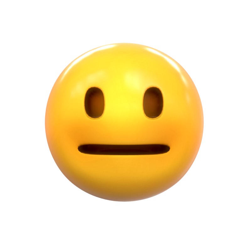 3D emoji neutral face - TurboSquid 1400874