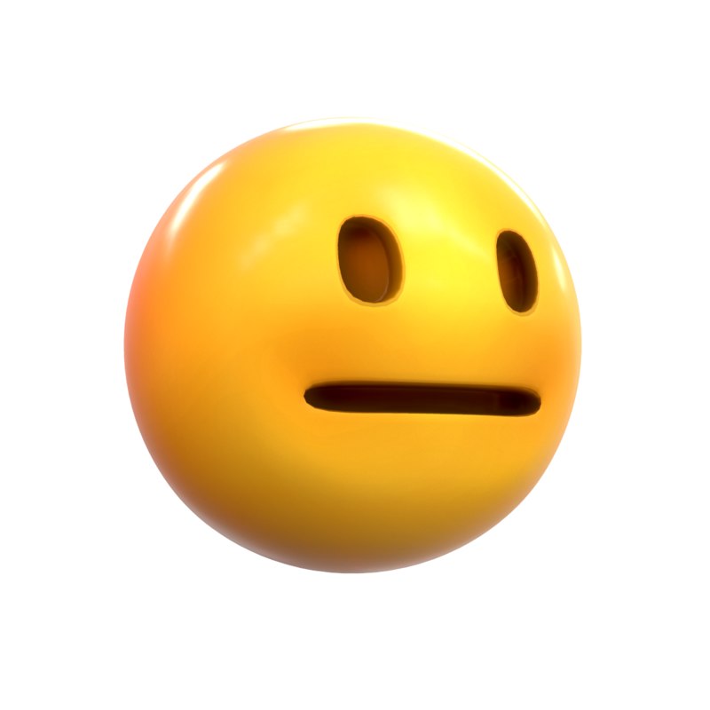 3D emoji neutral face - TurboSquid 1400874