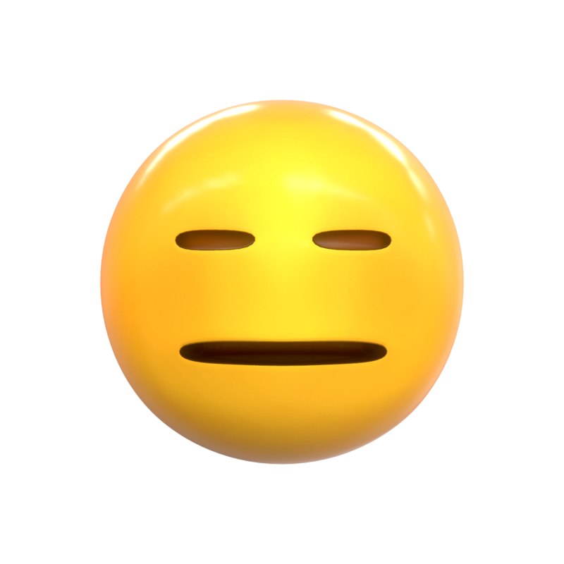 3D emoji expressionless face - TurboSquid 1400895