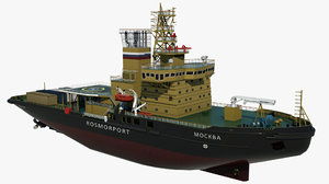 3D model icebreaker moscow vessel cargo ship