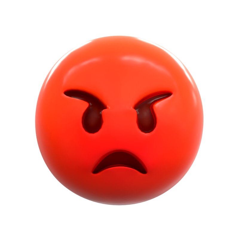 3D emoji pouting face model - TurboSquid 1400961