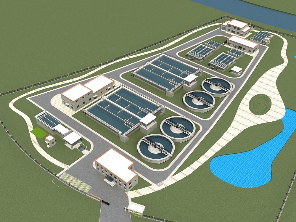 废水处理厂3d模型