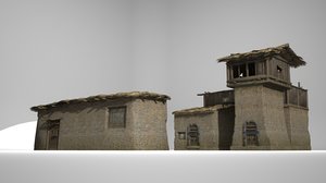 ancient buildings rural 3D