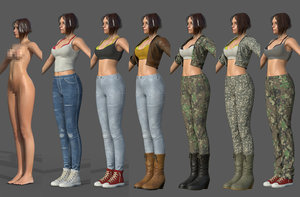 female character pack customize 3D model