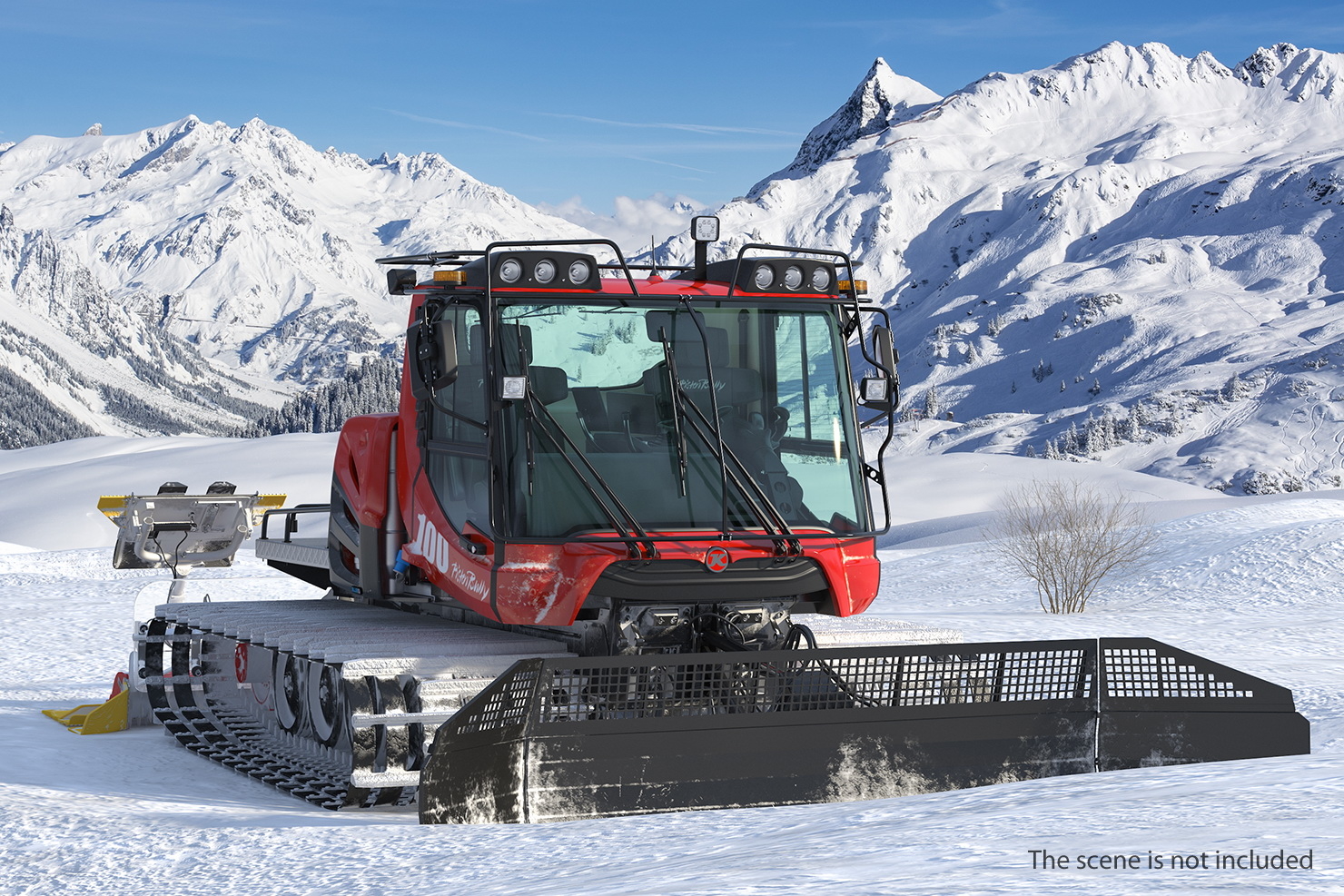 modelo 3d Snowy PistenBully 100 Snowcat con quitanieves TurboSquid
