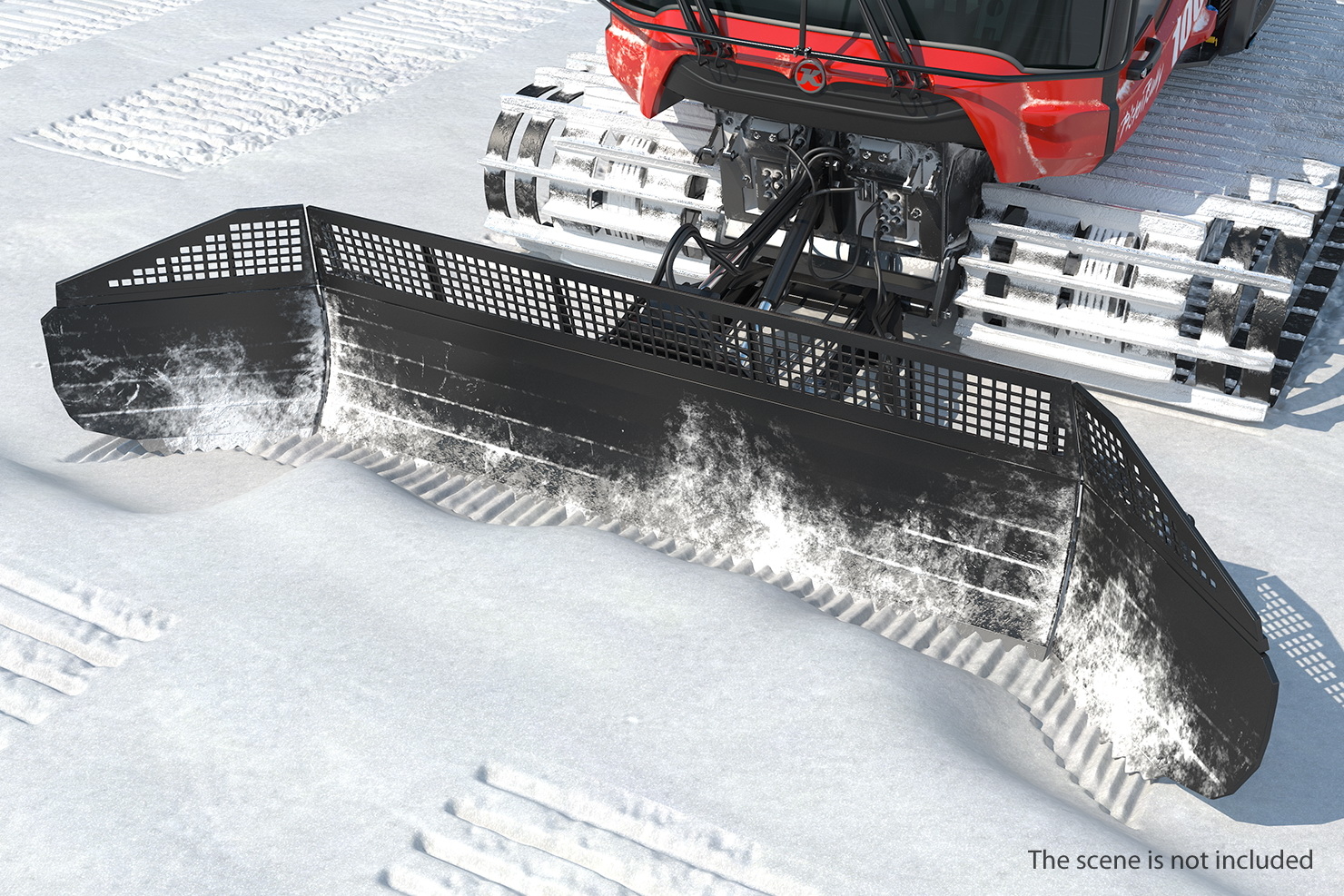Snowy PistenBully 100 Snowcat with Snowplow Model 3D TurboSquid 1401240