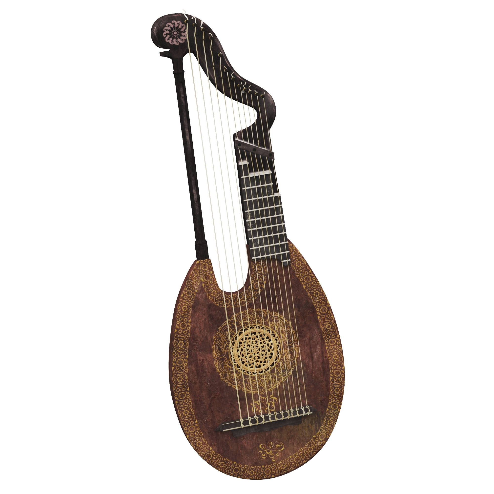 Medieval lute model TurboSquid 1401239