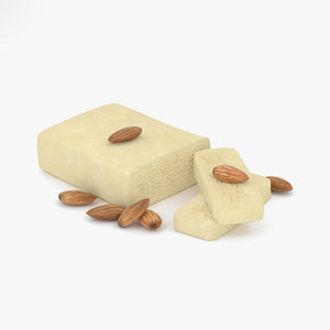 3D model almonds nuts pastry