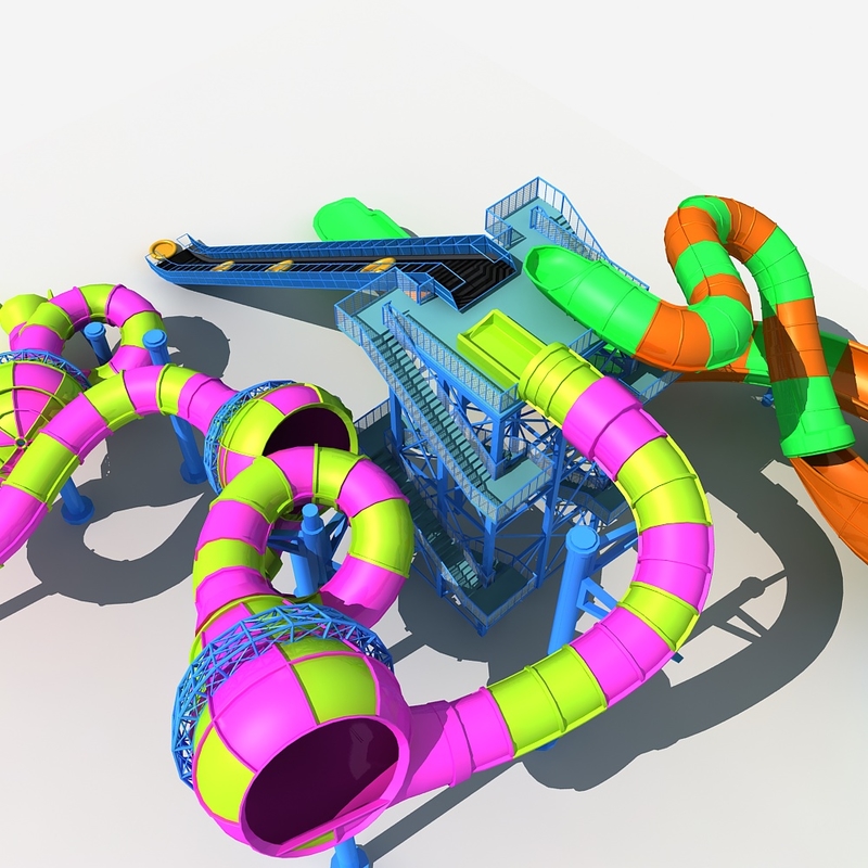 Water slide model - TurboSquid 1401288