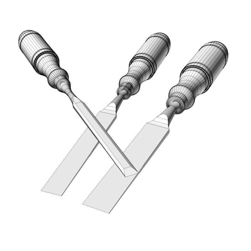 3d model chisels mallet
