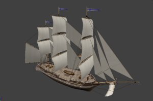 3D sailing ship