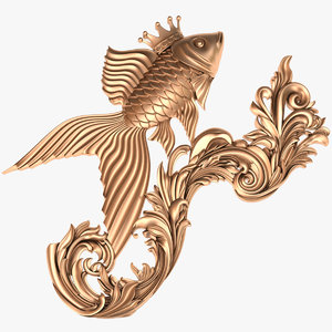 3D fish x2 goldfish model