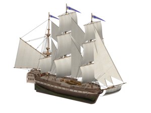 3D frigate ship