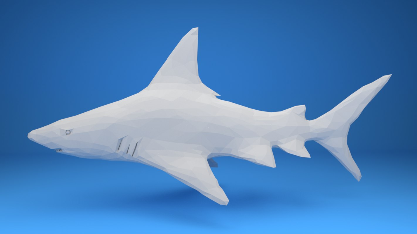 Shark Print Animation Paper 3d Model Turbosquid 1401538