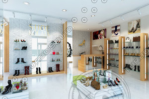 3D shoe store shop model