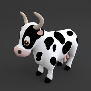 3D cow toon model
