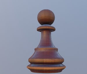 wooden chess pawn 3D model