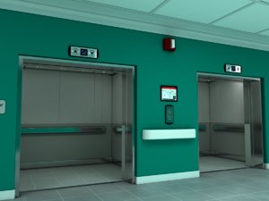 scene elevator lobby interior 3D model