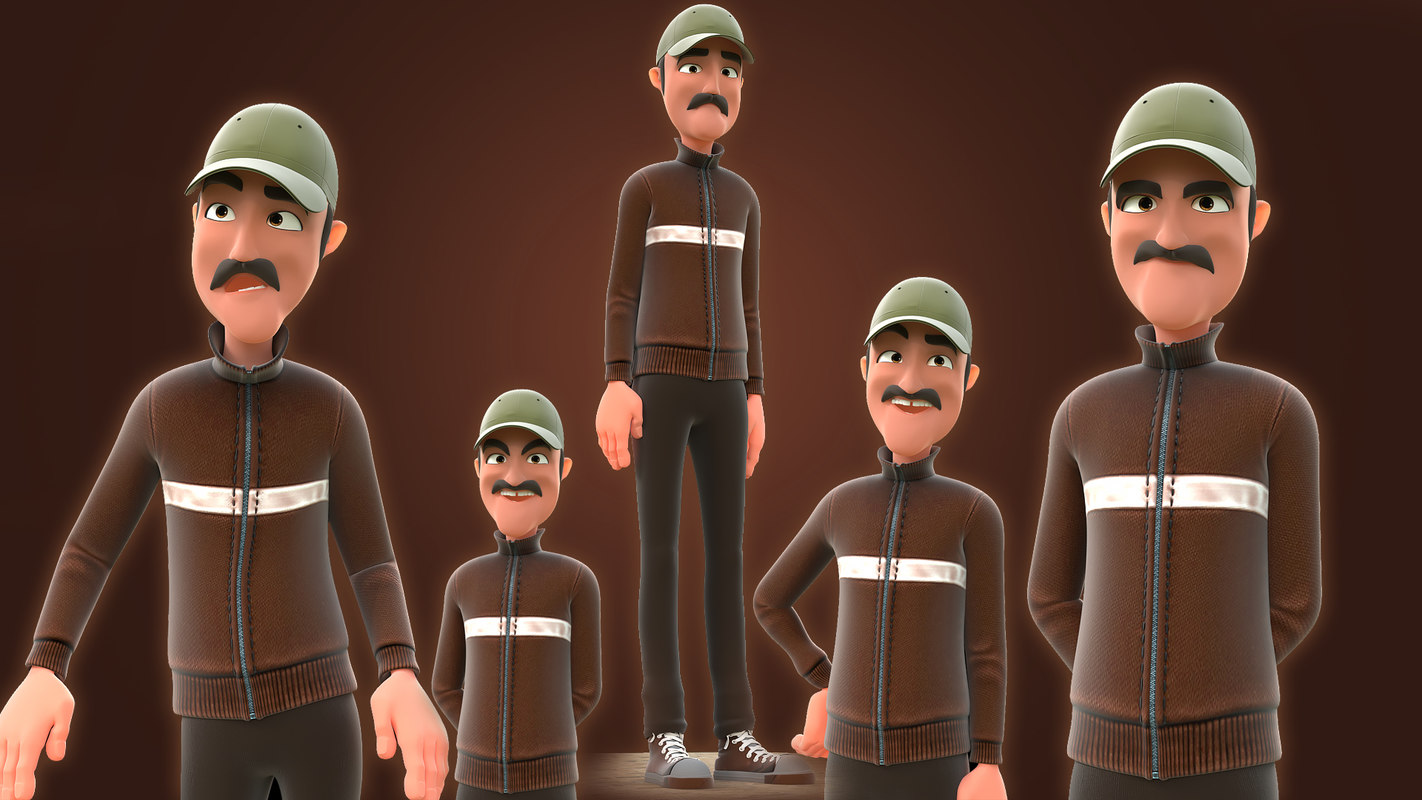 3D toon man - cartoon model - TurboSquid 1401887