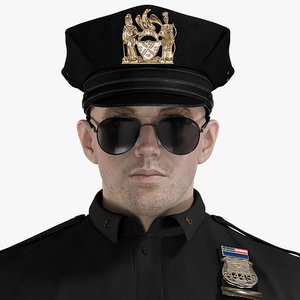 male police patrol 3D