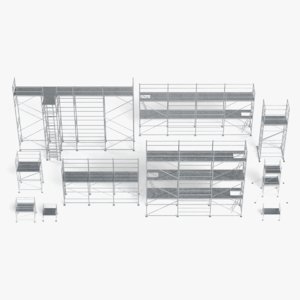 3D scaffoldings set pbr model