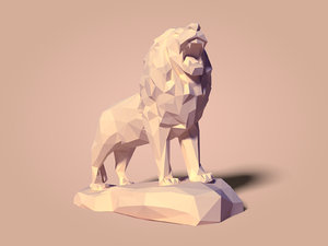 3D model lion cartoon