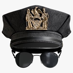 3D police cap sunglasses