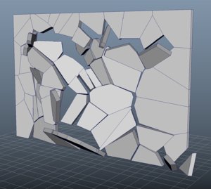 wall destruction 3D model