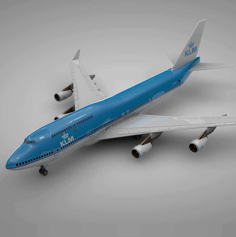 Boeing 747-400 klm l109 3D model - TurboSquid 1402474