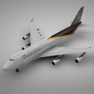 3D boeing 747-400 ups l115