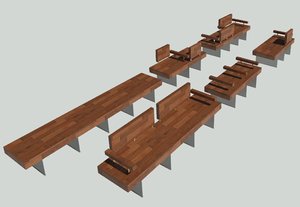 parametic exterior bench 3D model