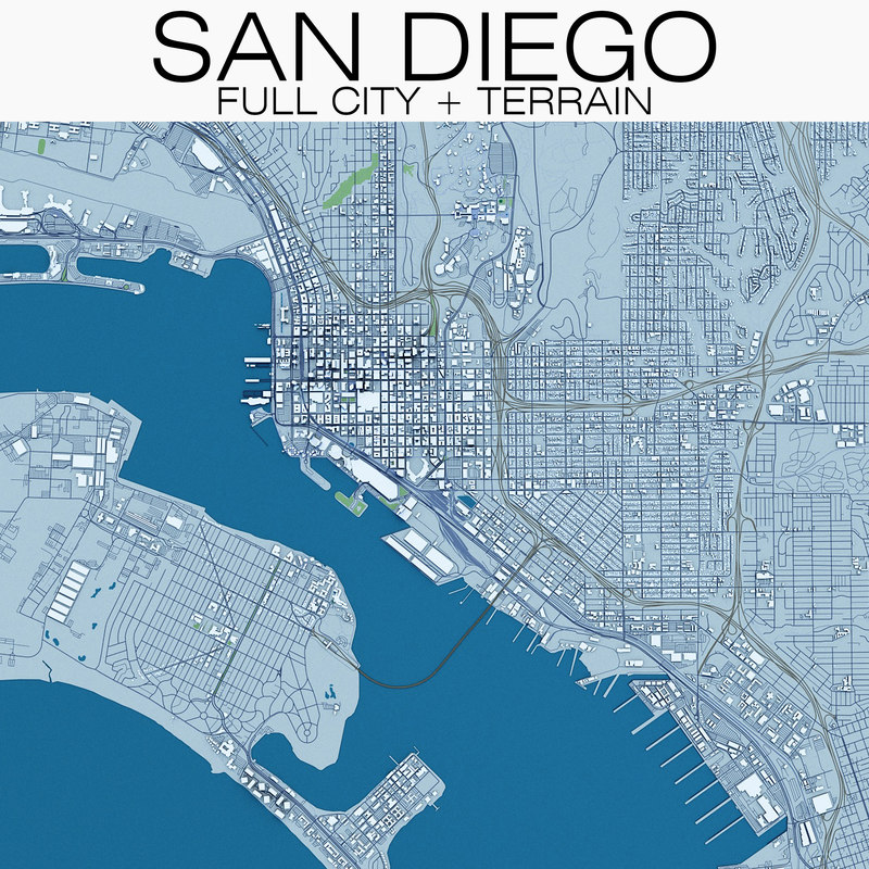 San diego city terrain 3D model - TurboSquid 1401749