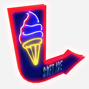 neon ice cream sign model