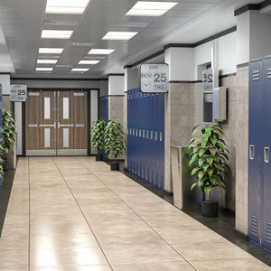 3D model school hallway