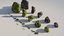 3D model moss 7 species stones