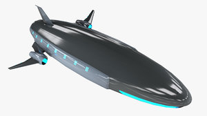 futuristic airship 3D model