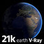 3D earth realistic blue model