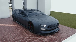3D model car blender eevee 2