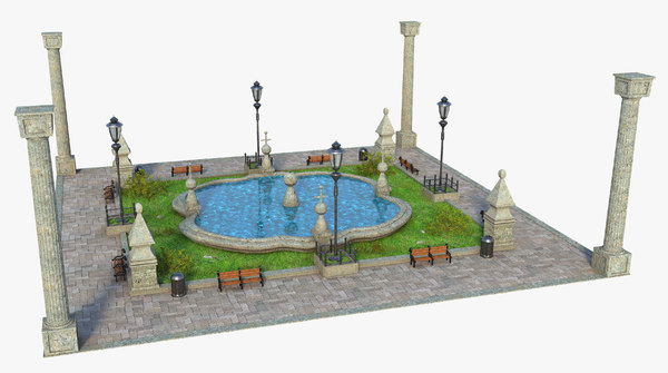 garden fountain fount model