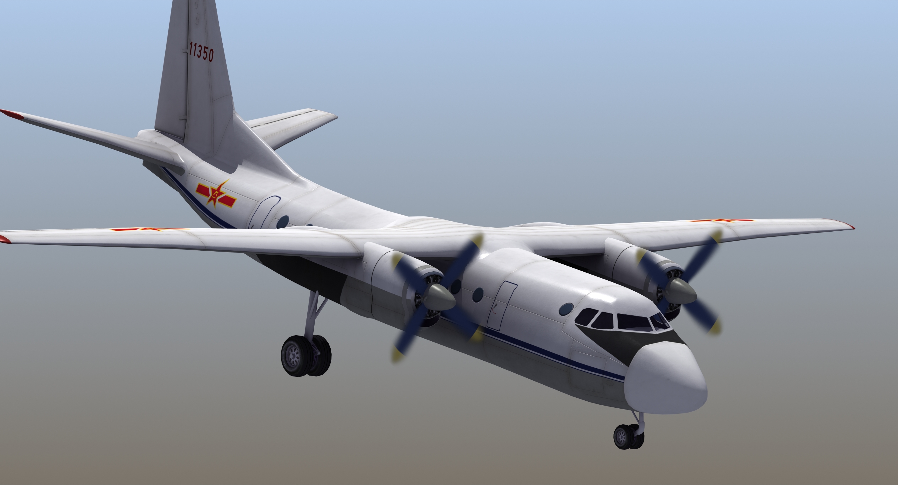 西安y-7运输机3d模型