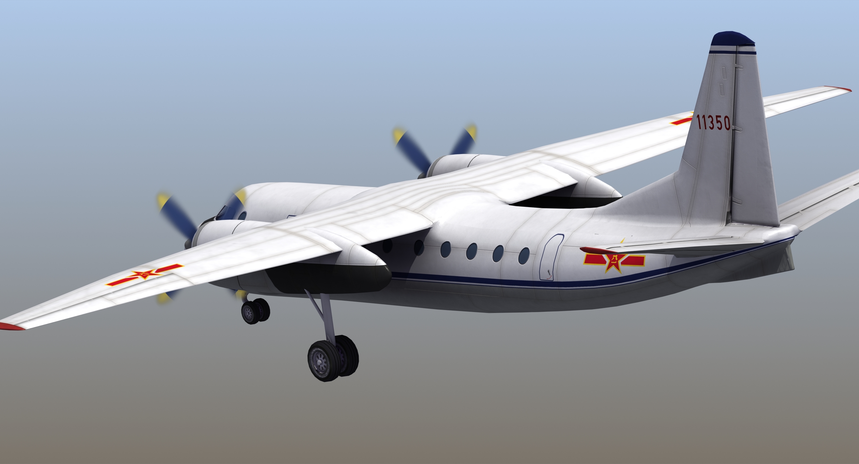 西安y-7运输机3d模型