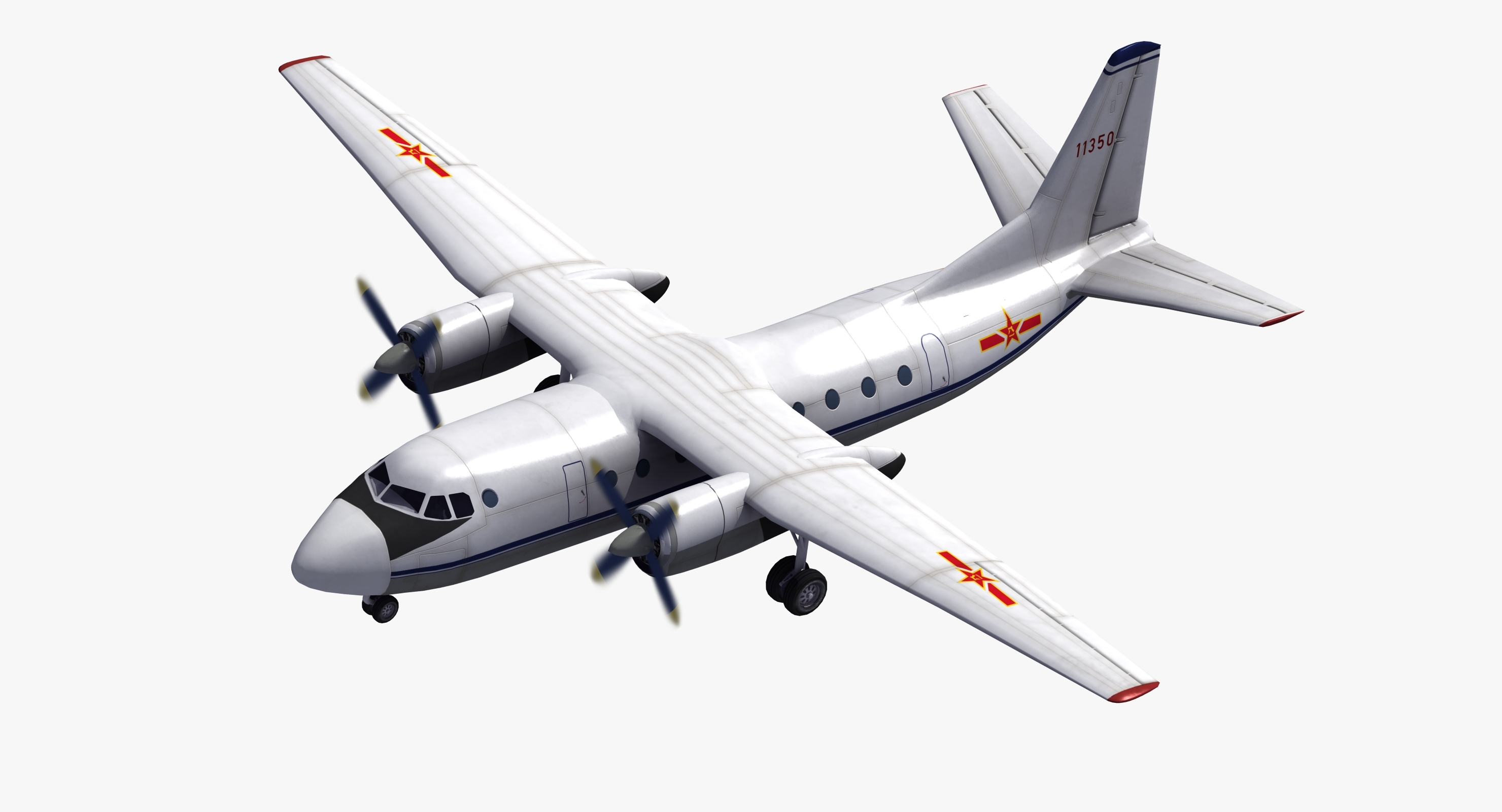 西安y-7运输机3d模型