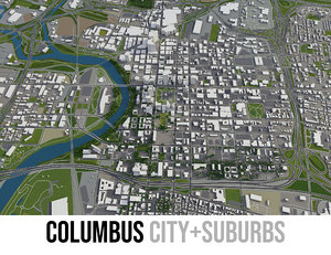 city columbus surrounding area 3D model