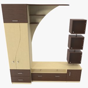 3D model furniture wardrobe tv