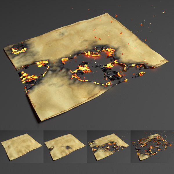 燃える紙のアニメーション3dモデル Turbosquid