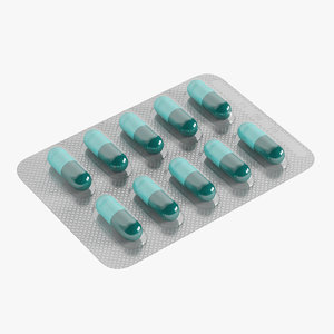3D pills capsules model